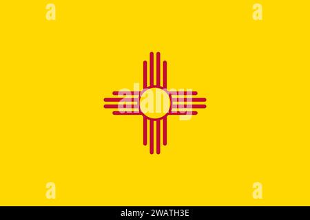 Alta bandiera dettagliata del New Mexico. Bandiera dello stato del New Mexico, bandiera nazionale del New Mexico. Bandiera dello stato del New Mexico. USA. America. Foto Stock