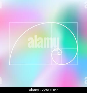 Golden ratio, numero di sequenza Fibonacci, fiore mistico della vita e fasi lunari, geometria