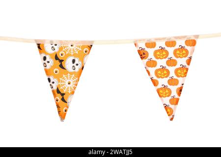 Festa di Halloween in borsone isolato su sfondo bianco Foto Stock