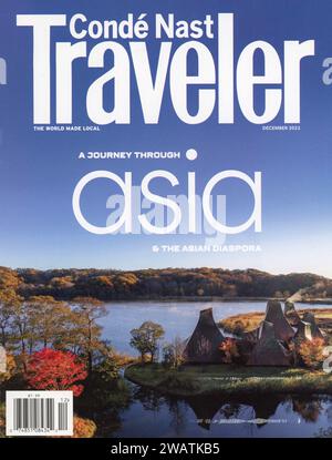 Conde Nast Traveler Magazine copertina di dicembre 2023, USA Foto Stock