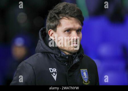 Sheffield, Regno Unito. 6 gennaio 2024. Sheffield Wednesday Manager Danny Rohl durante lo Sheffield Wednesday FC contro Cardiff City FC Emirates fa Cup, 3° turno, partita all'Hillsborough Stadium, Sheffield, Inghilterra, Regno Unito il 6 gennaio 2024 credito: Every Second Media/Alamy Live News Foto Stock