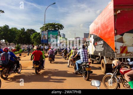 Traffico intenso a Kampala, Uganda. Foto Stock
