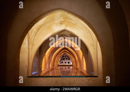 I bagni di Dona Maria de Padilla, Alcázar reale di Siviglia, Spagna, Europa Foto Stock