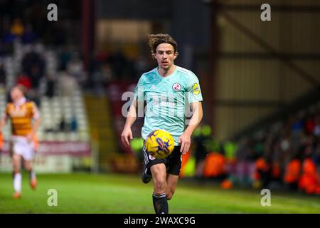 University of Bradford Stadium, Bradford, Inghilterra - 6 gennaio 2024 Danilo Orsi-Dadomo (9) di Crawley Town - durante la partita Bradford City contro Crawley Town, Sky Bet League Two, 2023/24, University of Bradford Stadium, Bradford, Inghilterra - 6 gennaio 2024 crediti: Mathew Marsden/WhiteRosePhotos/Alamy Live News Foto Stock