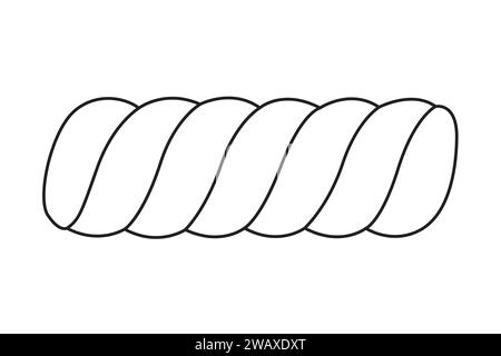 Torcere Marshmallow. Bianco e nero. isolato su sfondo bianco. Illustrazione vettoriale Illustrazione Vettoriale