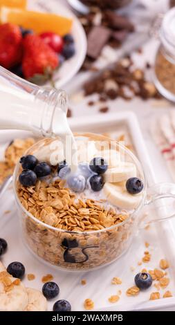 Nuove foto di grani d'avena scattate con cioccolato, immagini di alta qualità Foto Stock