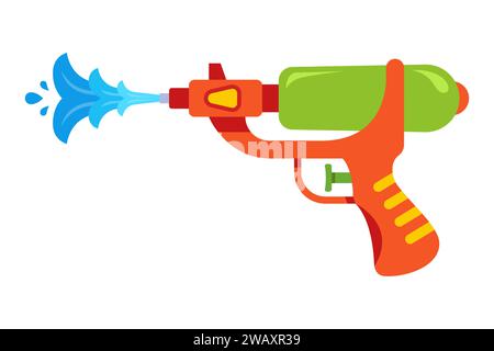 pistola ad acqua colorata. illustrazione del vettore piatto. Illustrazione Vettoriale