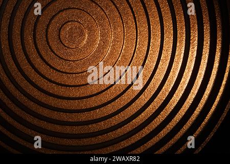 Struttura del vetro della lente Fresnel illuminata dall'interno Foto Stock