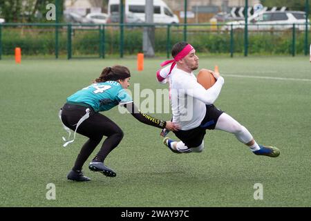 Coventry Cougars contro Chichester Sharks flag football Foto Stock