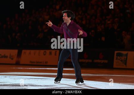 Bologna, Italia. 6 gennaio 2024. Keegan Messing Performing during 2024 Bol on Ice - Plushenko and Friends, Ice Skating competition in Bologna, Italy, January 06 2024 Credit: Independent Photo Agency/Alamy Live News Foto Stock