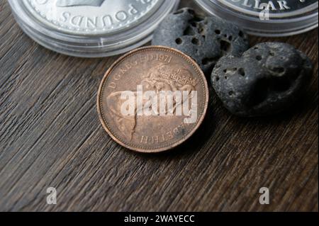 Coin 2 New Pence Elizabeth II 1971 Regno Unito. Raccogliere monete. Foto Stock
