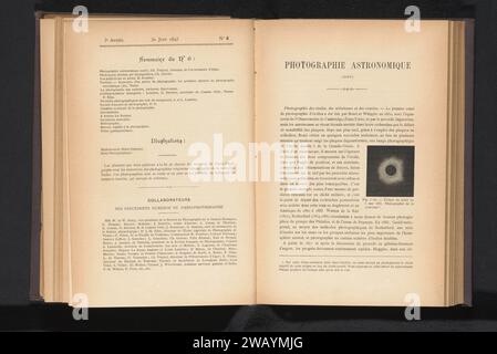 Eclissi solare, Anonymous, 1883 carta stampata fotomeccanica eclissi solare totale con corona Foto Stock