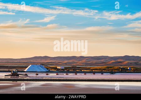 Produzione di sale a Burgas Bay Foto Stock