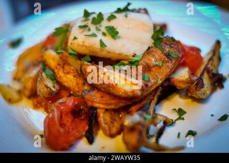 fish and chips salutari Foto Stock