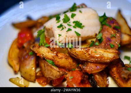 fish and chips salutari Foto Stock