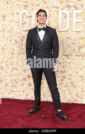 Owen Han al 81° Golden Globe Awards tenutosi al Beverly Hilton Hotel il 7 gennaio 2024 a Beverly Hills, California. Crediti: PMC/Alamy Live News Foto Stock