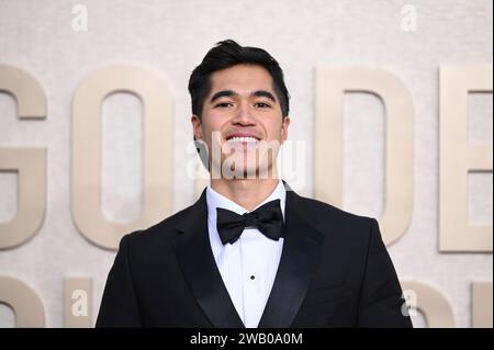 Owen Han al 81° Golden Globe Awards tenutosi al Beverly Hilton Hotel il 7 gennaio 2024 a Beverly Hills, California. Crediti: PMC/Alamy Live News Foto Stock