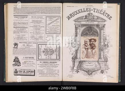 Produzione fotografica di un cartone animato di Émile Erckmann e Alexandre Chatrian, Walter Damry, dopo Gill, c. 1872 - in o prima del 1877 fotografare Bruxelles supporto fotografico albumen stampa caricature (tipi umani). scrittore, poeta, autore Foto Stock