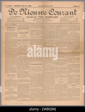 La nuova corrente; Dagblad van Nederland, De Nieuwe Dag, giornale 1907, no. 54 del 7° volume di "The New Courant" 4 pp (di 12). L'Aia stampa su carta Paesi Bassi Foto Stock