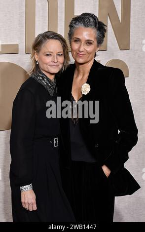 Jodie Foster, Alexandra Hedison partecipa al 81° Golden Globe Awards annuale al Beverly Hilton il 7 gennaio 2024 a Beverly Hills, California. Foto: Casey Flanigan/imageSPACE/Sipa USA Foto Stock