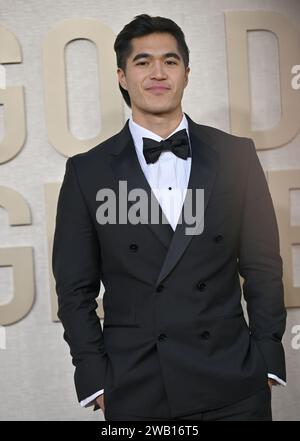 Beverly Hills, Stati Uniti. 7 gennaio 2024. L'attore Owen Han arriva per il 81° Golden Globe Awards annuale al Beverly Hilton di Beverly Hills, California, domenica 7 gennaio 2024. Foto di Chris Chew/UPI credito: UPI/Alamy Live News Foto Stock