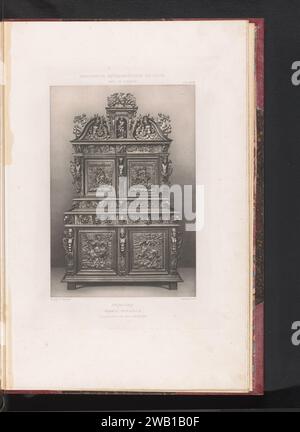 Gabinetto francese del XVII secolo di Hout, sulla mostra Rétrospective del 1877 a Lione, Francia, Anonimo, 1877 - in o prima del 1880 stampa fotomeccanica Lyonprinter: Paris paper ornamental cupboard (+ legno e altro materiale fitogenico) Lione Foto Stock