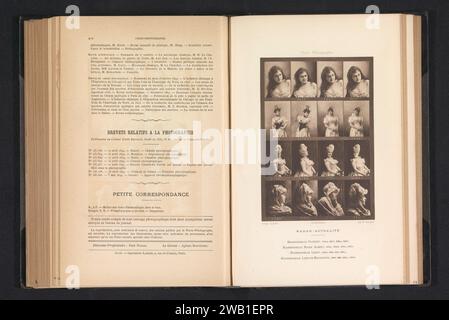 Sedici ritratti di attrici, Félix Nadar, c. 1884 - in o prima del 1894 stampa fotomeccanica Van Links Narks Nar Knows, Mayrée Pators, Mar Alréert Hellow Fabert, Nater Albert, Gianse L - Latellade. ParisfrancePrinter: Francia ritratto di attore, attrice Foto Stock