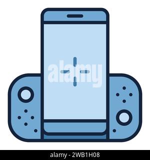 Game Controller for Mobile Phone Vector Gamepad for smartphone Concept icona colorata o elemento di design Illustrazione Vettoriale