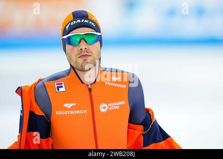 Heerenveen, Paesi Bassi. 7 gennaio 2024. HEERENVEEN, PAESI BASSI - 7 GENNAIO: Patrick Roest gareggia sui 1500 m uomini durante i campionati europei di pattinaggio di velocità ISU a Thialf il 7 gennaio 2024 a Heerenveen, Paesi Bassi. (Foto di Douwe Bijlsma/Orange Pictures) credito: dpa/Alamy Live News Foto Stock