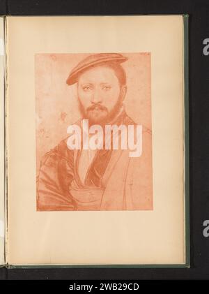 Produzione fotografica di un ritratto di un uomo sconosciuto di Hans Holbein, Anonymous, dopo Hans Holbein (II), c. 1872 - nel o prima del 1877 carta fotografica carbonio stampa persone storiche. disegno, schizzo Foto Stock