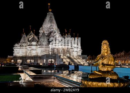 BAPS Swaminarayan Akshardham. Tempio indù. Robbinsville, New Jersey, USA Foto Stock