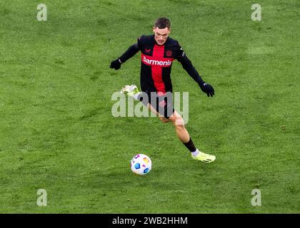 Leverkusen, BayArena, 07.01.24: Florian Wirtz (Leverkusen) am Ball beim Testspiel Bayer 04 Leverkusen vs. Venezia FC. Foto Stock