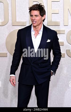 James Marsden bei der Verleihung der 81. Golden Globe Awards al Beverly Hilton Hotel. Beverly Hills, 07.01.2024 *** James Marsden ai Golden Globe Awards 81 al Beverly Hilton Hotel Beverly Hills, 07 01 2024 foto:XJ.xBlocx/xFuturexImagex globes 2024 4145 Foto Stock