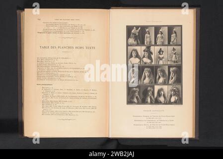 Sedici ritratti di attrici, Félix Nadar, c. 1883 - in o prima del 1893 stampa fotomeccanica da sinistra a destra e dall'alto verso il basso: Mademoiselle Gilberte, Mademoiselle de Labounskaya e Mademoiselle Bignon. ParisfrancePrinter: Francia ritratto di attore, attrice Foto Stock