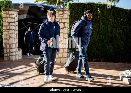 Oliva, Spagna. 8 gennaio 2024. Brian Agbor di Gent nella foto durante il training camp invernale della squadra di calcio belga KAA Gent, a oliva, Spagna, lunedì 08 gennaio 2024. BELGA PHOTO JASPER JACOBS Credit: Belga News Agency/Alamy Live News Foto Stock