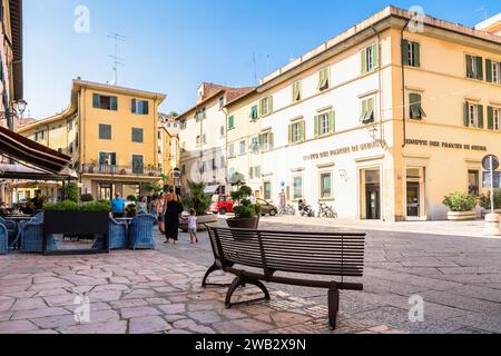 ISOLA d'ELBA, ITALIA - 28 agosto 2018: Vista diurna della città di Portoferraio, Isola d'Elba, Toscana, Italia. Foto Stock