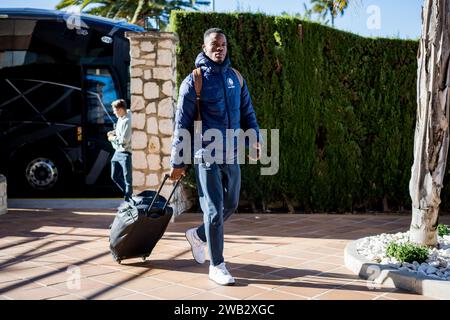 Oliva, Spagna. 8 gennaio 2024. Mohamed Soumah nella foto durante il training camp invernale della squadra di calcio belga KAA Gent, a oliva, Spagna, lunedì 8 gennaio 2024. BELGA PHOTO JASPER JACOBS Credit: Belga News Agency/Alamy Live News Foto Stock