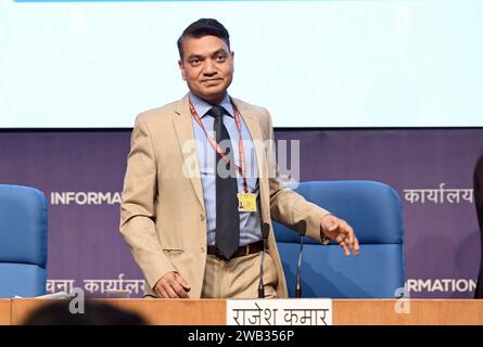 Nuova Delhi, India. 3 gennaio 2024. NUOVA DELHI, INDIA - 3 GENNAIO: Rajesh Kumar, CEO del Centro di coordinamento per la criminalità informatica indiana, durante la conferenza stampa annuale al National Media Centre, il 3 gennaio 2024 a nuova Delhi, India. (Foto di Sanjeev Verma/Hindustan Times/Sipa USA) credito: SIPA USA/Alamy Live News Foto Stock