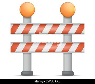 Barriere stradali per limitare il traffico. Illustrazione vettoriale. EPS 10. Illustrazione Vettoriale