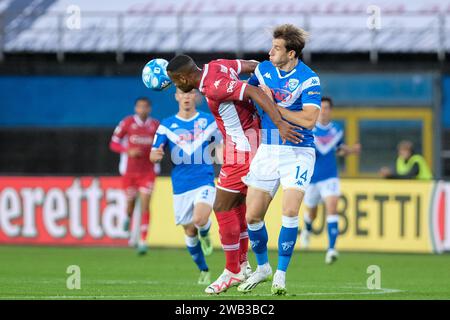 Massimiliano Mangraviti del Brescia calcio FC durante la partita del campionato italiano di serie B tra Brescia calcio e SSC Bari a Mario Rigamon Foto Stock