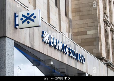 Edimburgo, Regno Unito. 17 marzo 2017: Banca di Scozia, Logo dall'edificio esterno in George Street. Si tratta di una banca commerciale e di compensazione Foto Stock