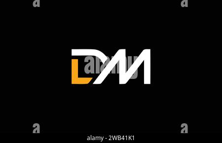 Disegno iniziale del logo della lettera DM, modello vettoriale Illustrazione Vettoriale