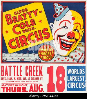 Poster del circo proat a clown (Clyde Beatty - Cole Brothers, c. 1958) Foto Stock