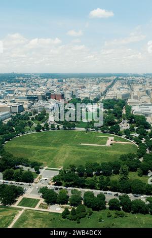 Vista ad alto angolo di Washington D.C. con la Casa Bianca. Foto Stock