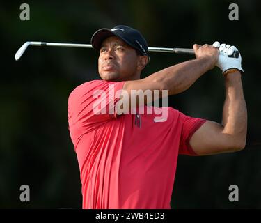 **FILE PHOTO** Tiger Woods e Nike End 27 anno di partnership. DORAL, FL - 9 MARZO: Tiger Woods partecipa alla gara finale del Campionato del mondo di golf-Cadillac al Blue Monster, al Trump National Doral, il 9 marzo 2014 a Doral, Florida. Crediti: Mpi04/MediaPunch Foto Stock