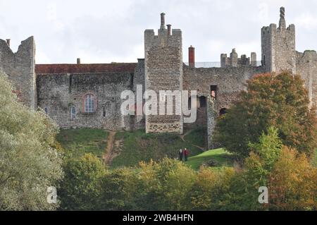 Framlingham Castle, Framlingham, Suffolk, Inghilterra, Regno Unito Foto Stock
