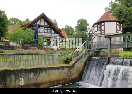 Un mulino ad acqua vicino a Brandeburgo, in Germania, chiamato Neue Mühle Foto Stock