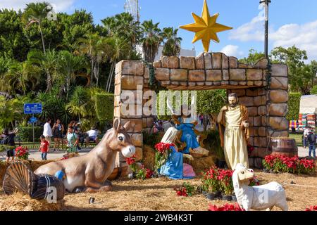 Nativity Scene, Plaza grande, centro storico, Merida Mexico Foto Stock