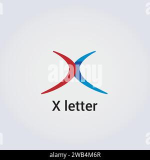 Design di icone a X lettere singolo logo isolato marchio identità aziendale vari colori modello modificabile monogramma vettoriale emblema illustrazione Illustrazione Vettoriale