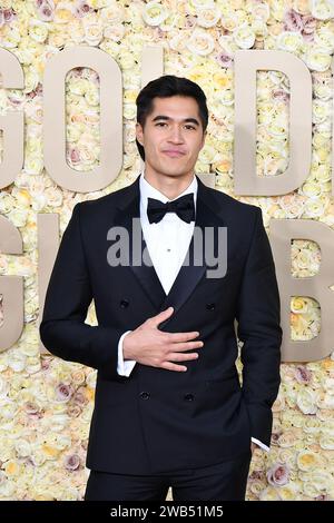 Beverly Hills, USA. 8 gennaio 2024. Owen Han partecipa al 81° Golden Globe Awards annuale al Beverly Hilton il 7 gennaio 2024 a Beverly Hills, California. Foto: Casey Flanigan/imageSPACE credito: Imagespace/Alamy Live News Foto Stock